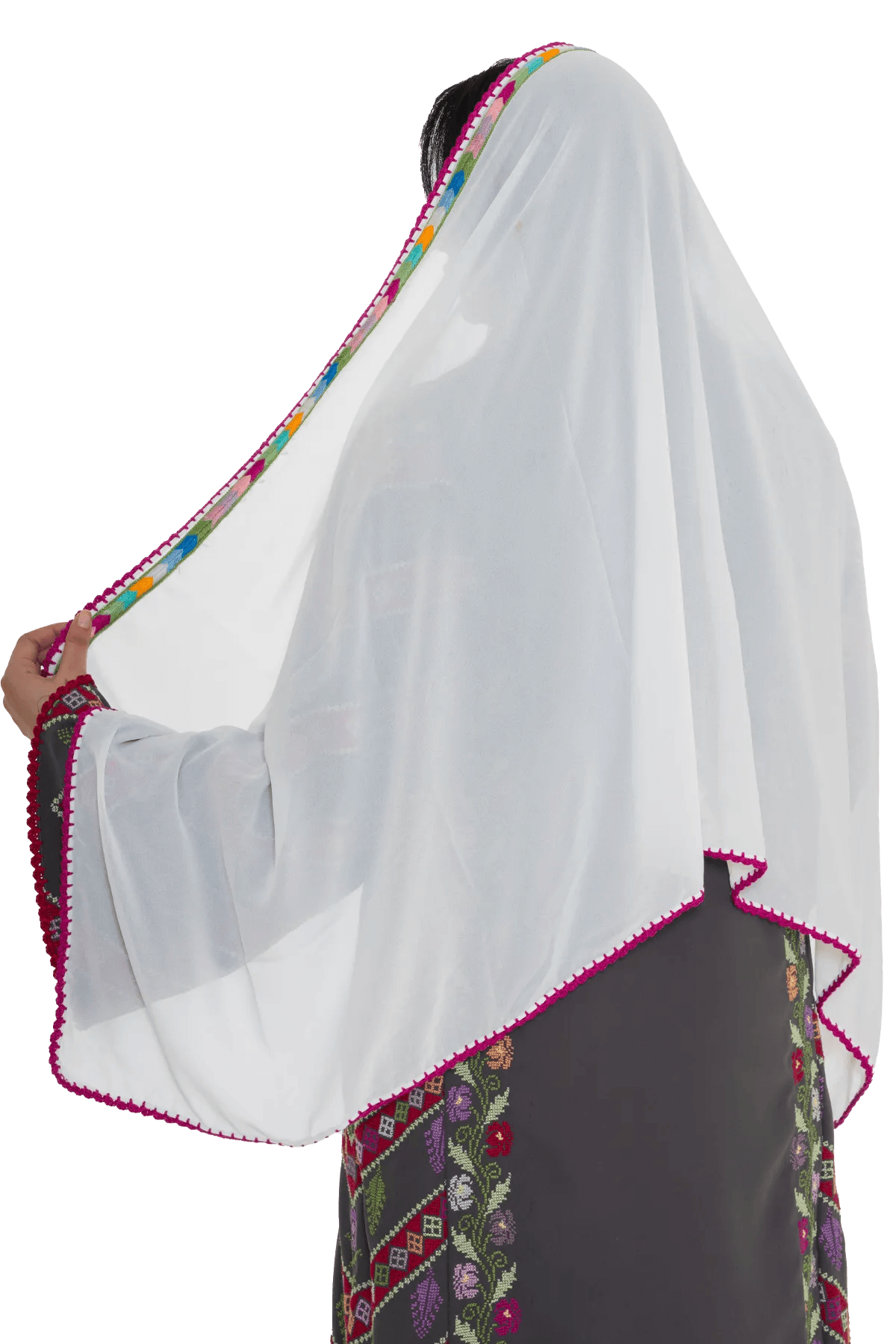 Hand embroidered Manajel shawl