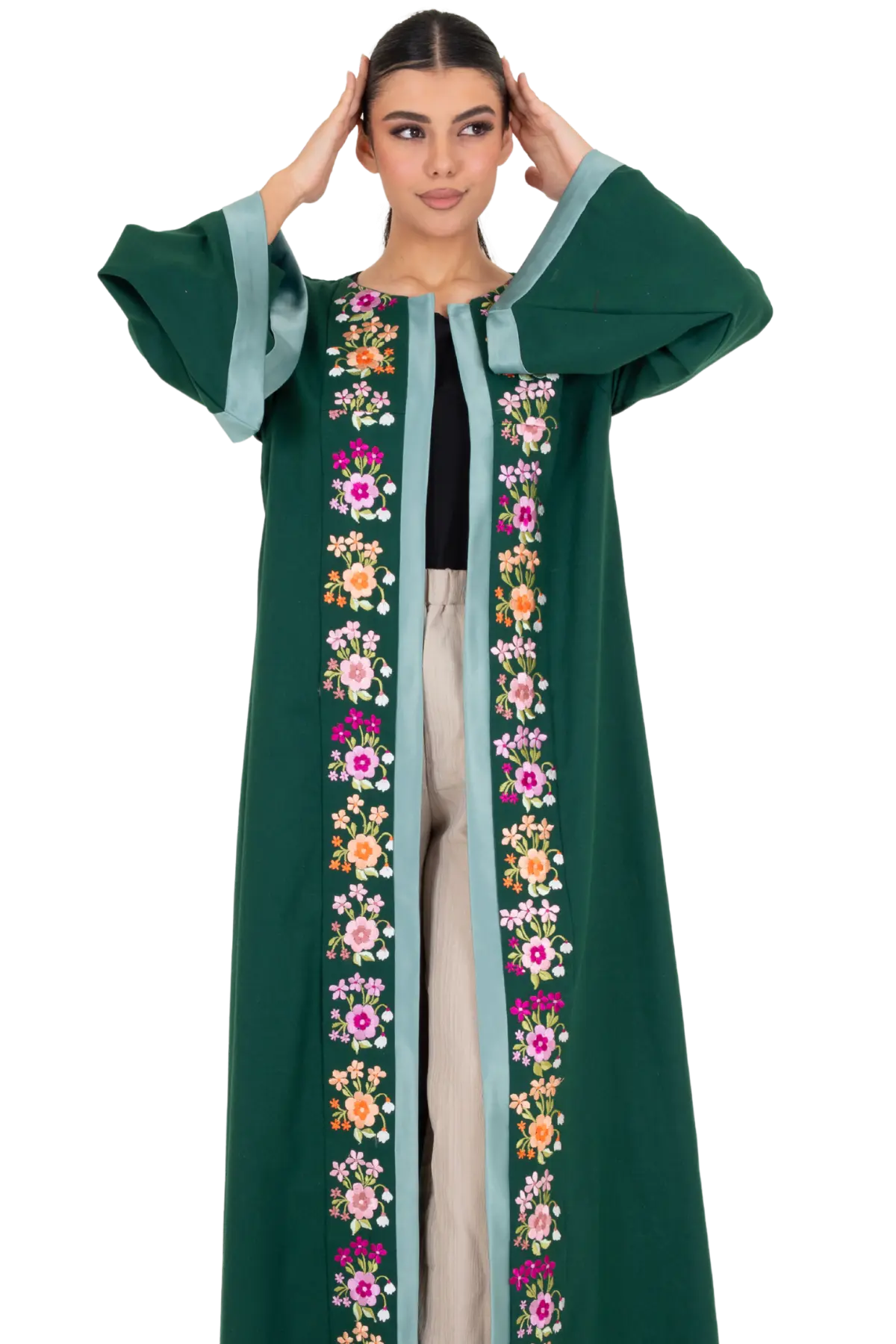 Tara-embroidered with Satin Abaya