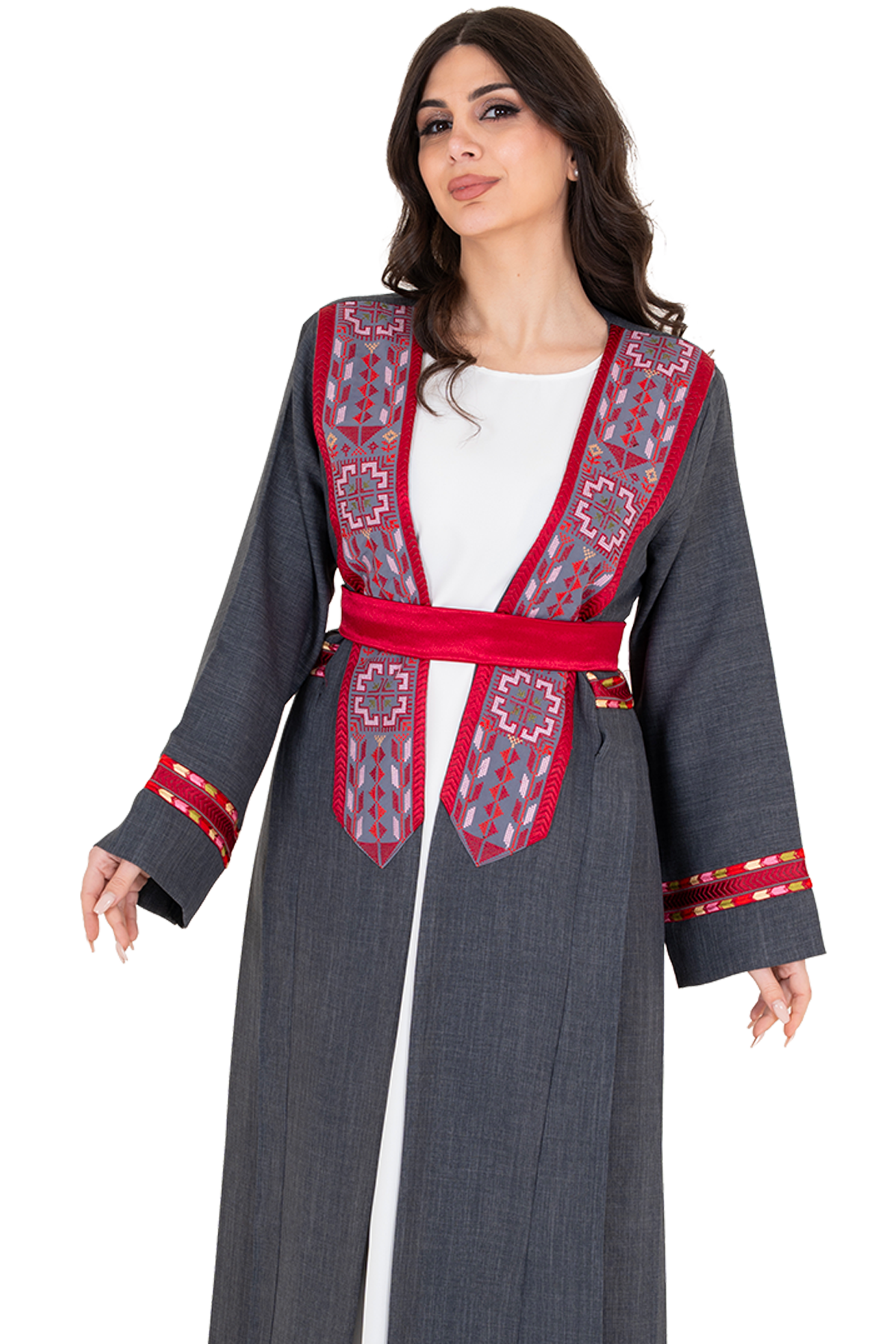 Machine embroidered stylish Bisht