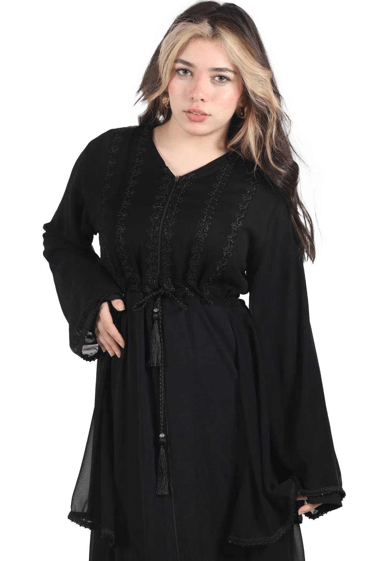 Abaya with rope - Tatreez Store