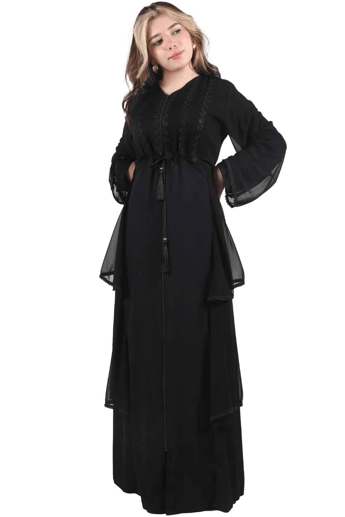 Abaya with rope - Tatreez Store