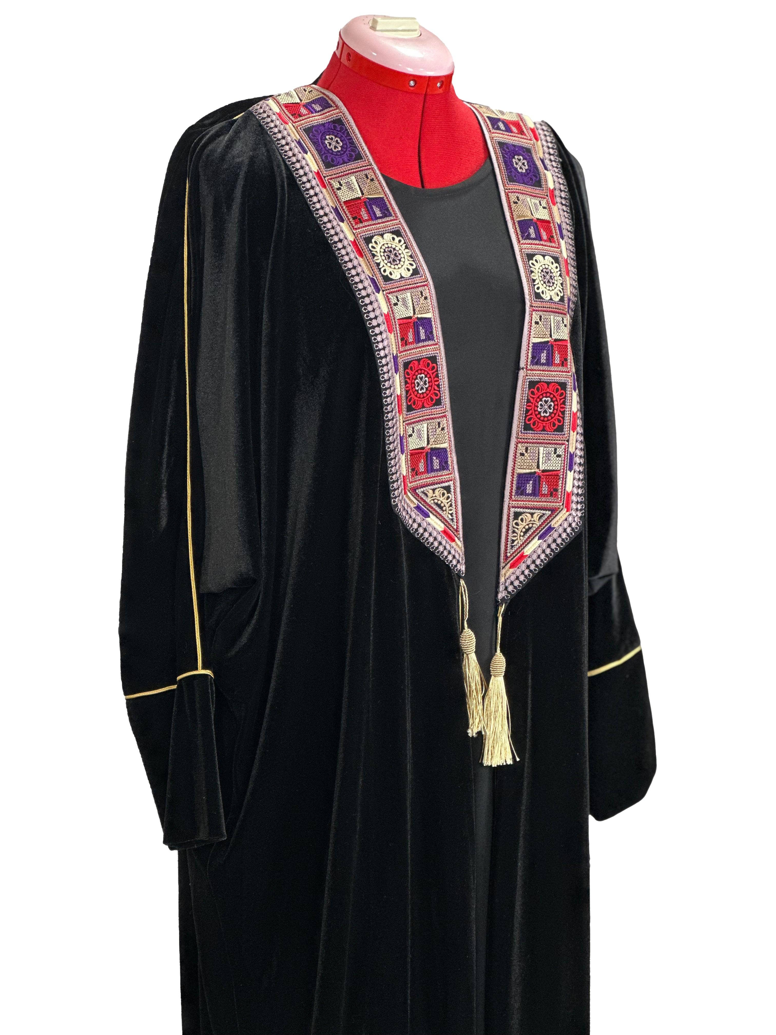 Embroidery velvet long Bisht - TATREEZ STORE