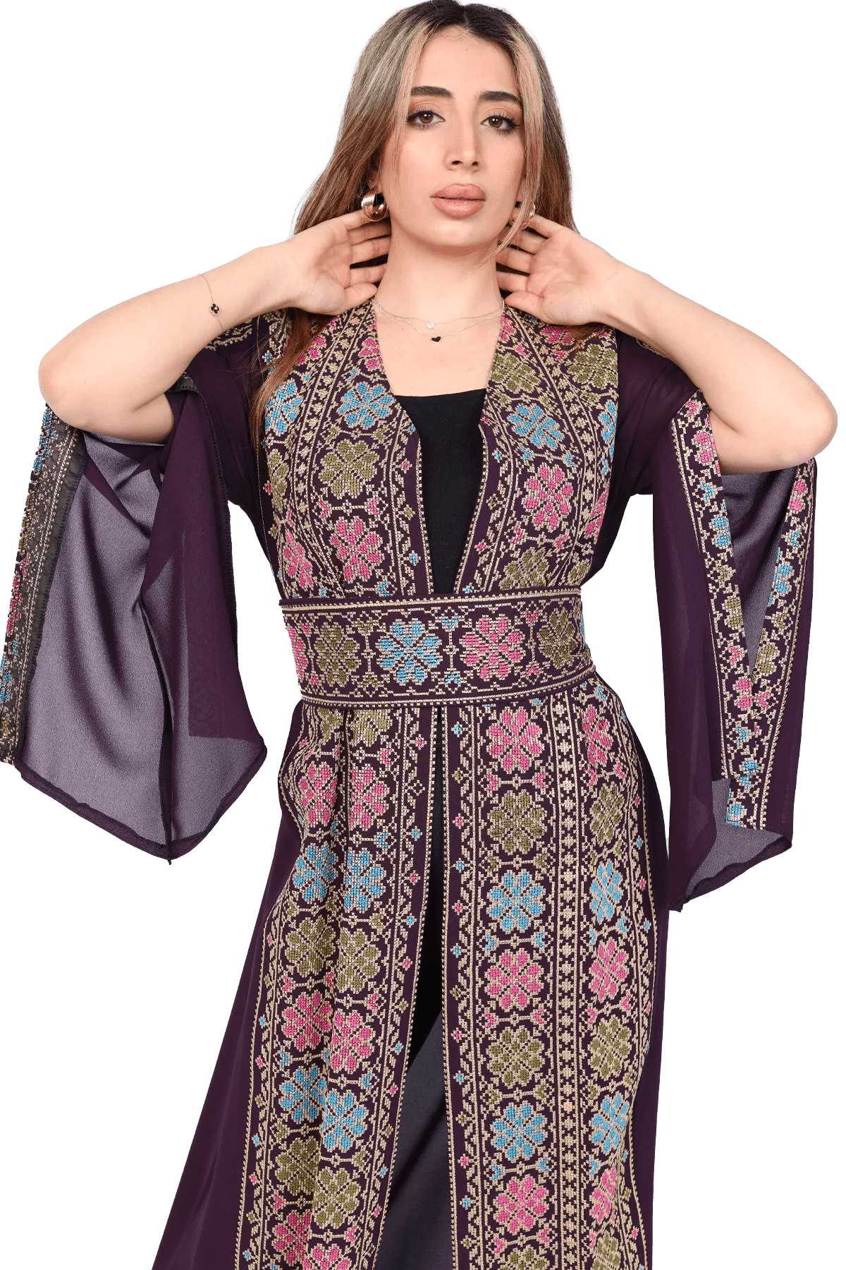 Tals Embroidered Bisht - Tatreez Store