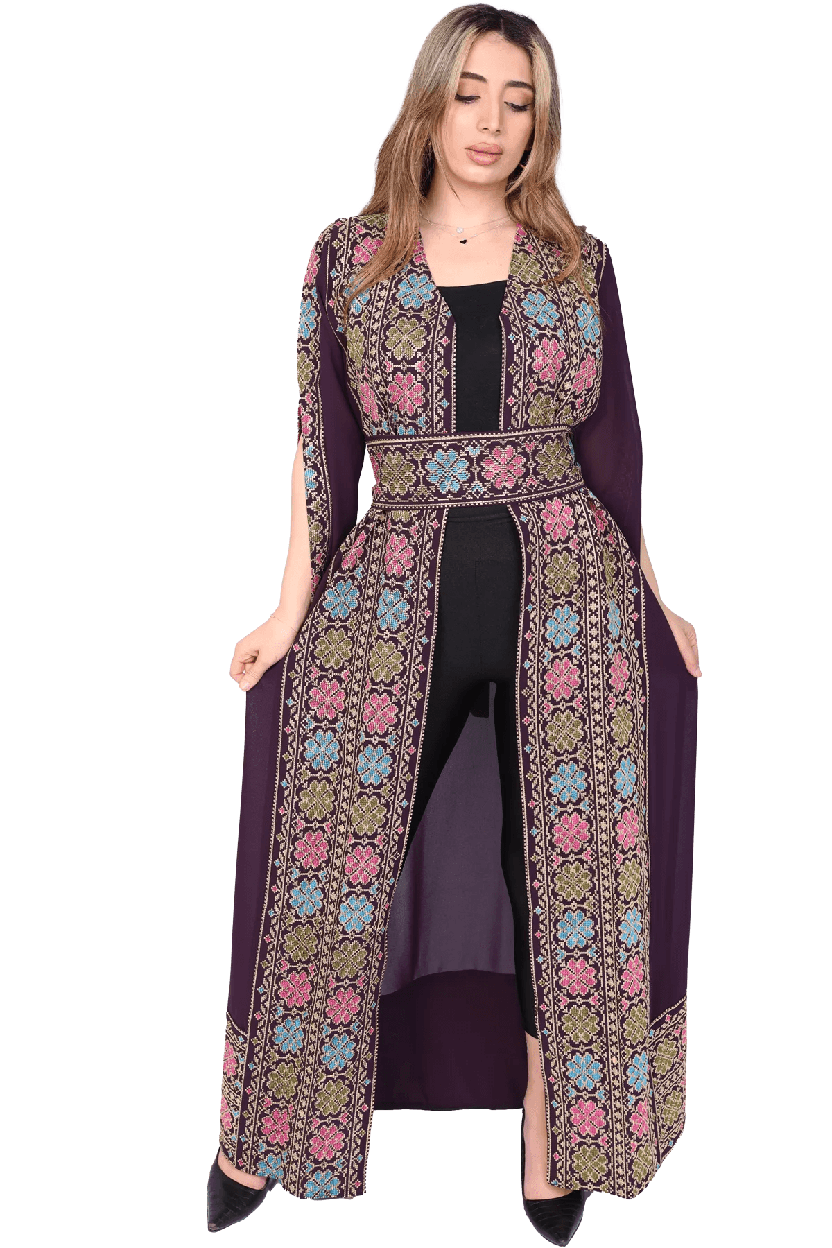 Tals Embroidered Bisht - Tatreez Store