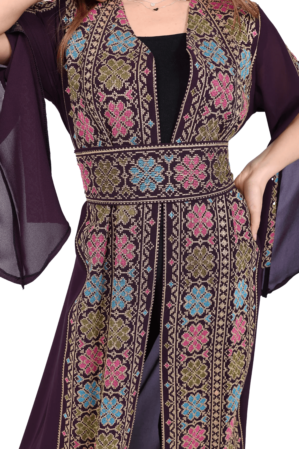 Tals Embroidered Bisht - Tatreez Store