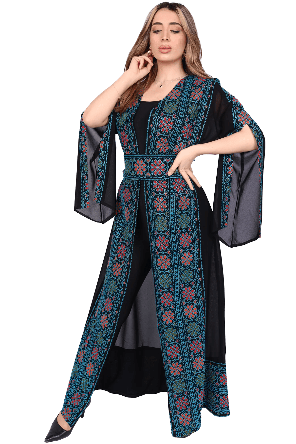 Tals Embroidered Bisht - Tatreez Store