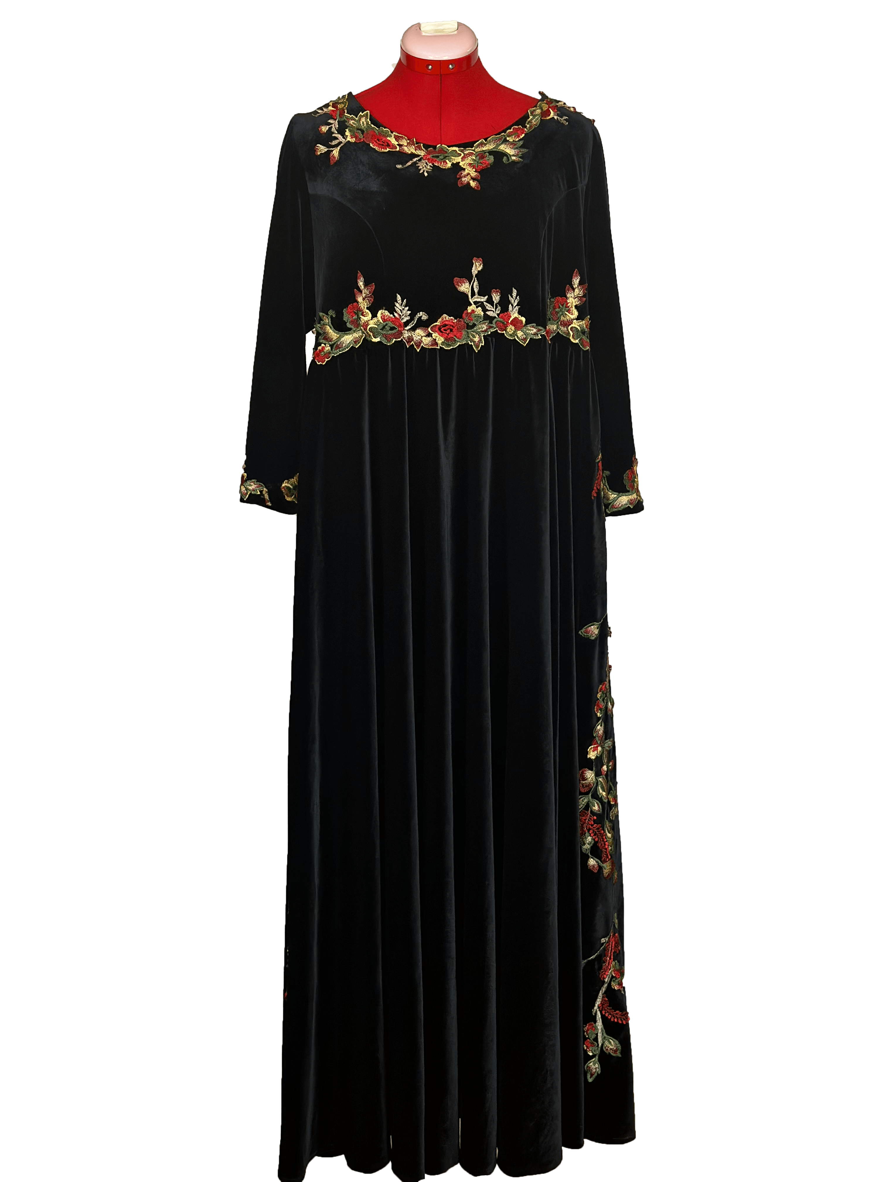 Velvet fire rose Dress - TATREEZ STORE